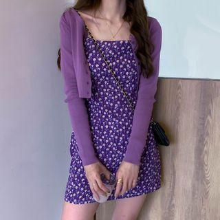 Strappy Floral Print Dress / Cardigan