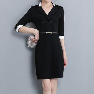 3/4-sleeve Sheath Work Dress
