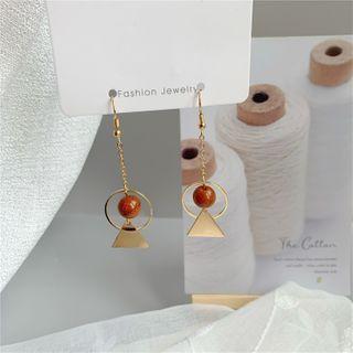 Cat Eye Stone Geometric Alloy Dangle Earring