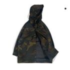 Camo Snap Button Hooded Jacket Army Green - One Size