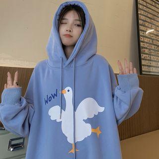 Goose Print Hooded Sweatshirt