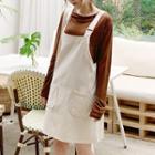 Stitched Mini Jumper Dress Light Beige - One Size