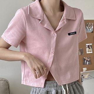 Short-sleeve Asymmetrical Crop Polo Shirt