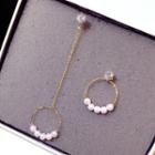 Non-matching Faux Pearl Drop Earring Gold - One Size