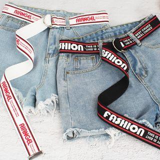 Canvas Lettering D-ring Belt