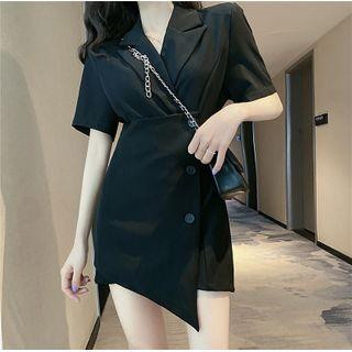 Short-sleeve Irregular Blazer Dress