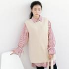 Plain Rib-knit Vest