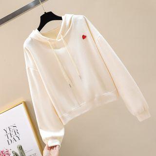 Long-sleeve Embroidered Hooded Cropped Top