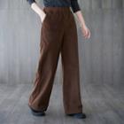 Corduroy Elastic-waist Pants