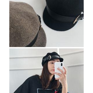 Belted Wool Blend Cap