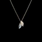 Leaf Pendant Alloy Necklace 1pc - Gold & Blue & White - One Size