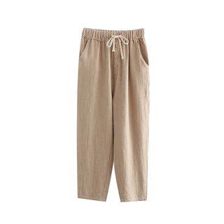 Bow Linen Cotton Pants