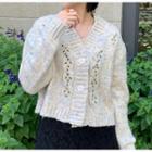Floral Cable Knit Cardigan