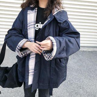 Hooded Padded Jacket Sapphire Blue - One Size