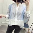 Stand Collar Panel Blouse