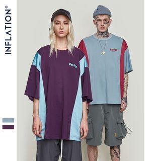 Couple Loose-fit Colorblock T-shirt