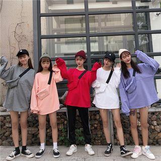Set: Loose-fit Plain Top + Sling Bag
