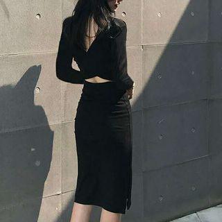 Open Back Midi Sheath Dress