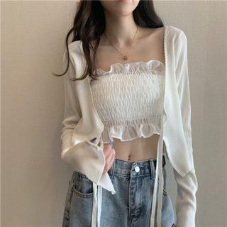 Smocked Tube Top / Cardigan