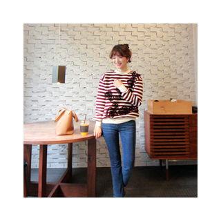 Appliqu  Striped Sweatshirt