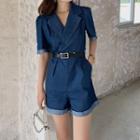 Denim Wide-leg Romper