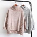 Melange Knit Turtleneck Sweater