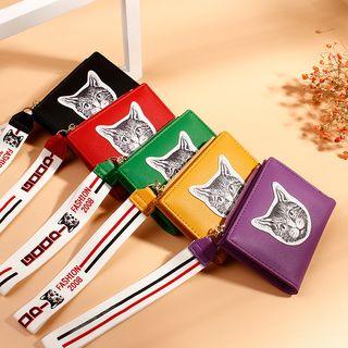 Cat Print Long Strap Coin Purse