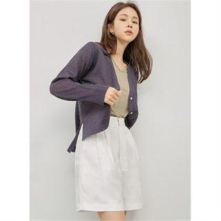 Linen Blend Dip-back Summer Cardigan