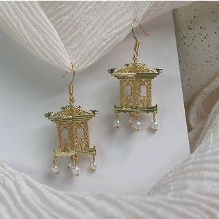Metal Faux Pearl Dangle Earring 1 Pair - Metal Faux Pearl - One Size