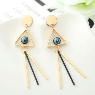 Beaded Triangle Drop Earring