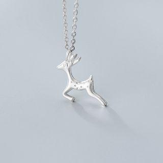 925 Sterling Silver Deer Pendant Necklace S925 Silver - - One Size