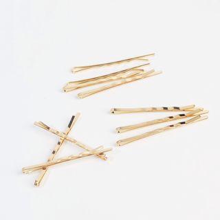 Hair Pin Set Of 10: Gold - One Size