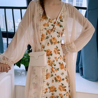 Lace-trimmed Embroidered Coat