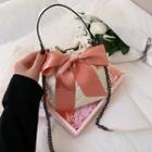 Bow-accent Faux Leather Bucket Bag