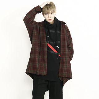 Wool-blend Oversized Check Jacket