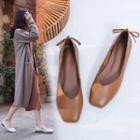 Tie-back Genuine Leather Flats