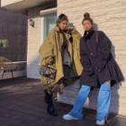 Balloon-sleeve Shirred Safari Coat