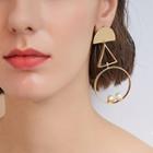Geometric Alloy Dangle Earring 1 Pair - 925 Silver - Gold - One Size