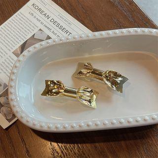 Bow Alloy Hair Clip Bow - Gold - One Size