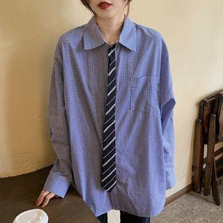Set: Shirt + Striped Neck Tie