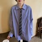 Set: Shirt + Striped Neck Tie