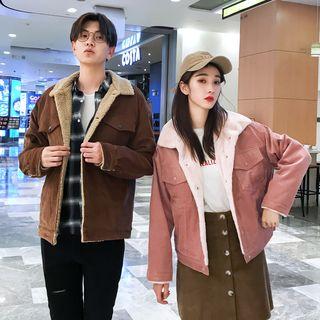 Couple Matching Fleece Lined Button Jacket