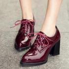 Patent Chunky Heel Oxfords