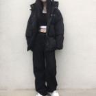 Plain Single Breasted Loose-fit Jacket