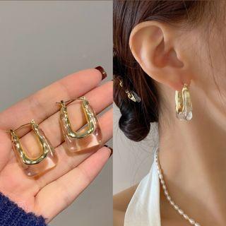 U Shape Resin Alloy Dangle Earring