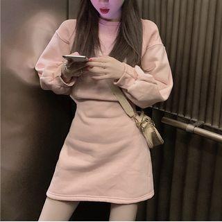 Lantern-sleeve Mini Cutout A-line Dress