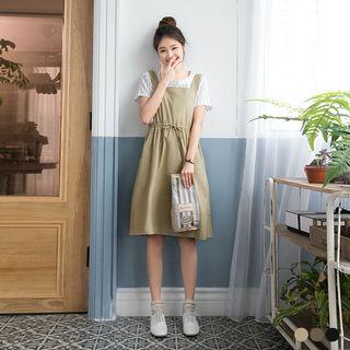Drawstring-waist Jumper Dress