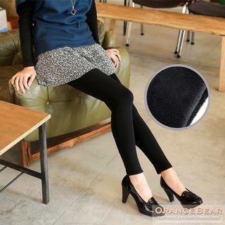 Brushed-lining Mock Two-piece Leggings