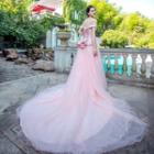 Off-shoulder Evening Gown With Train