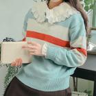 Crewneck Stripe Sweater Blue - One Size